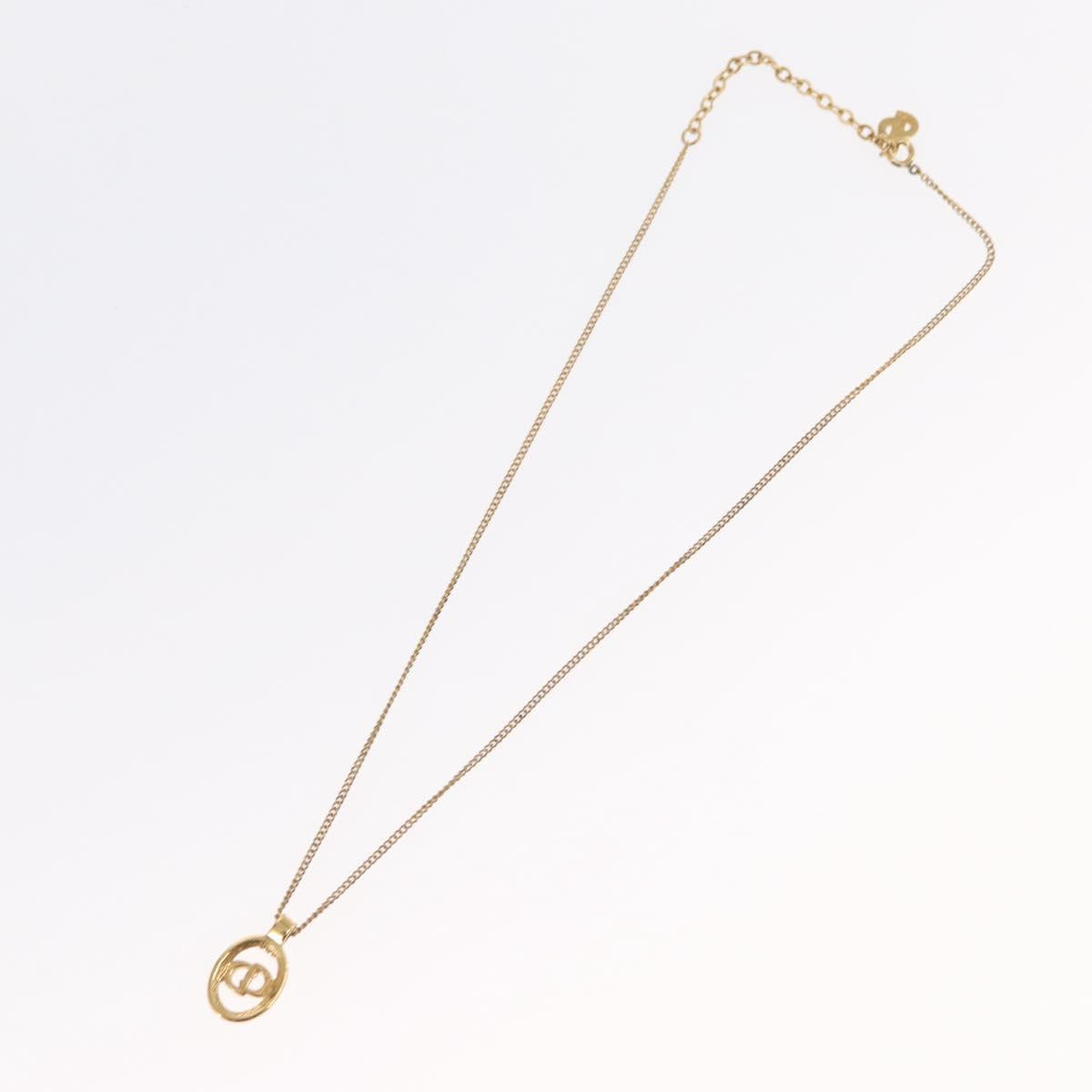 Christian Dior Necklace metal Gold Tone Auth bs32642
