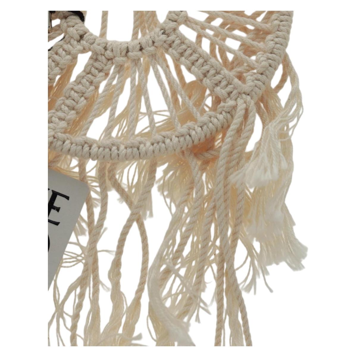 LOEWE Earring Canvas White Silver Auth bs32653V