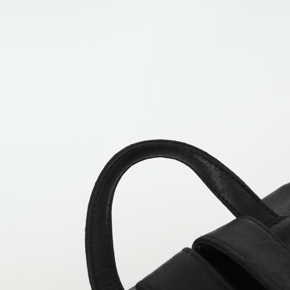 Gianni Versace Backpack Leather Black Gold Auth bs32654