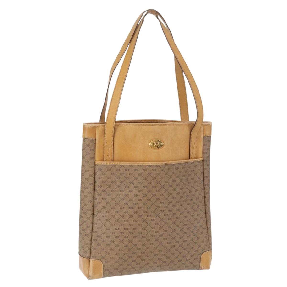 GUCCI GG Supreme Tote Bag PVC Beige Gold 002 37 0035 Auth bs32662