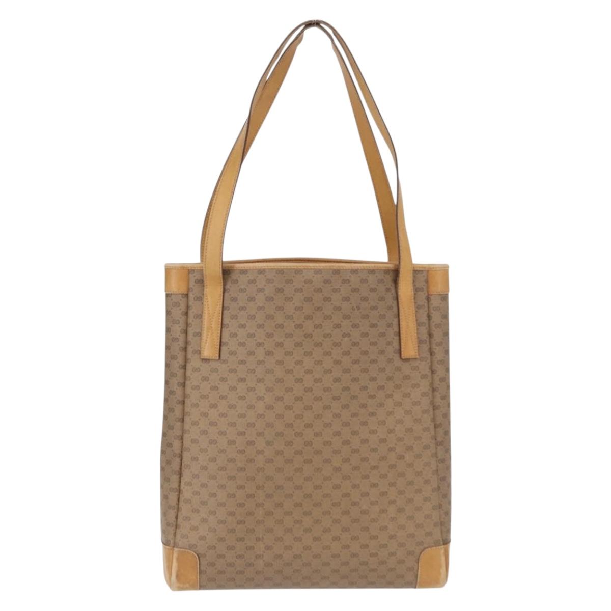GUCCI GG Supreme Tote Bag PVC Beige Gold 002 37 0035 Auth bs32662