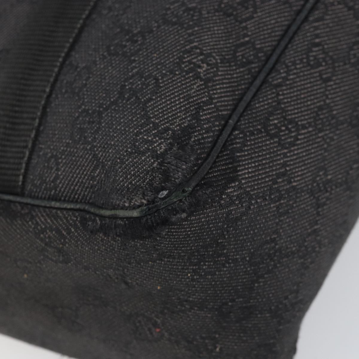 GUCCI GG Canvas Hand Bag Black 282529 Auth bs32670