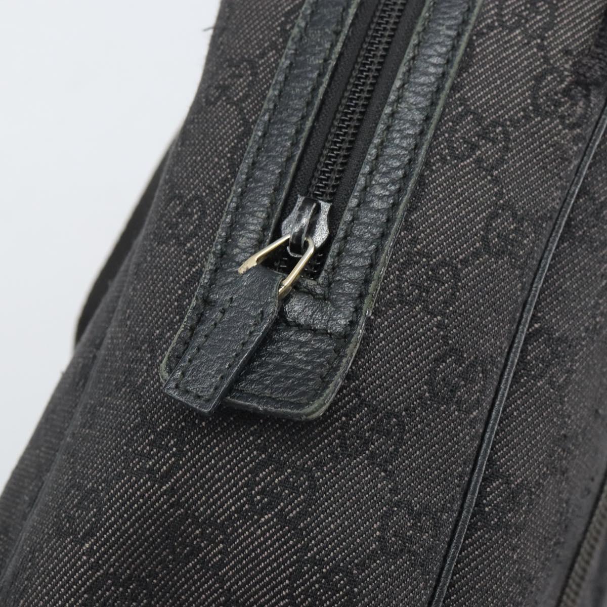 GUCCI GG Canvas Hand Bag Black 282529 Auth bs32670