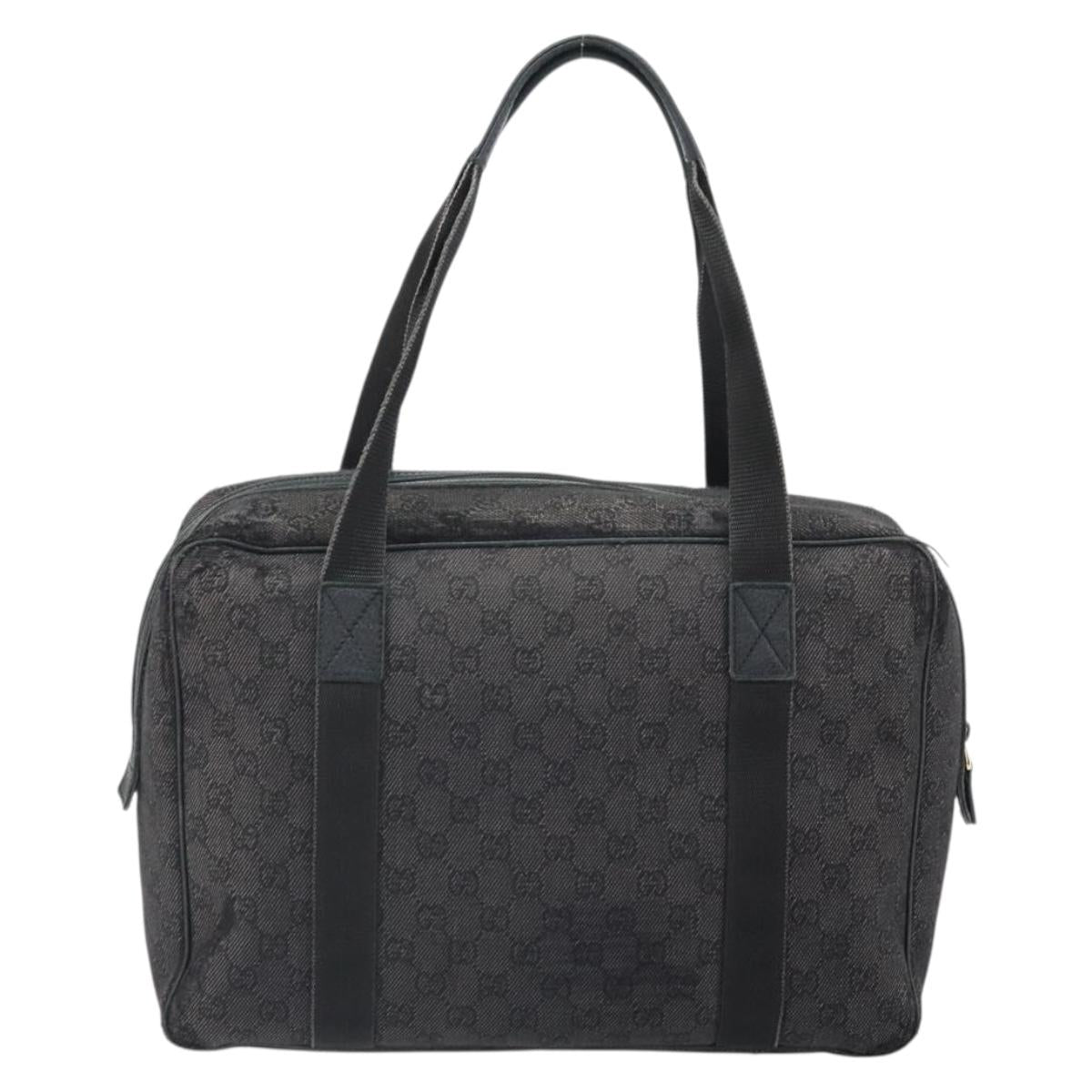 GUCCI GG Canvas Hand Bag Black 282529 Auth bs32670