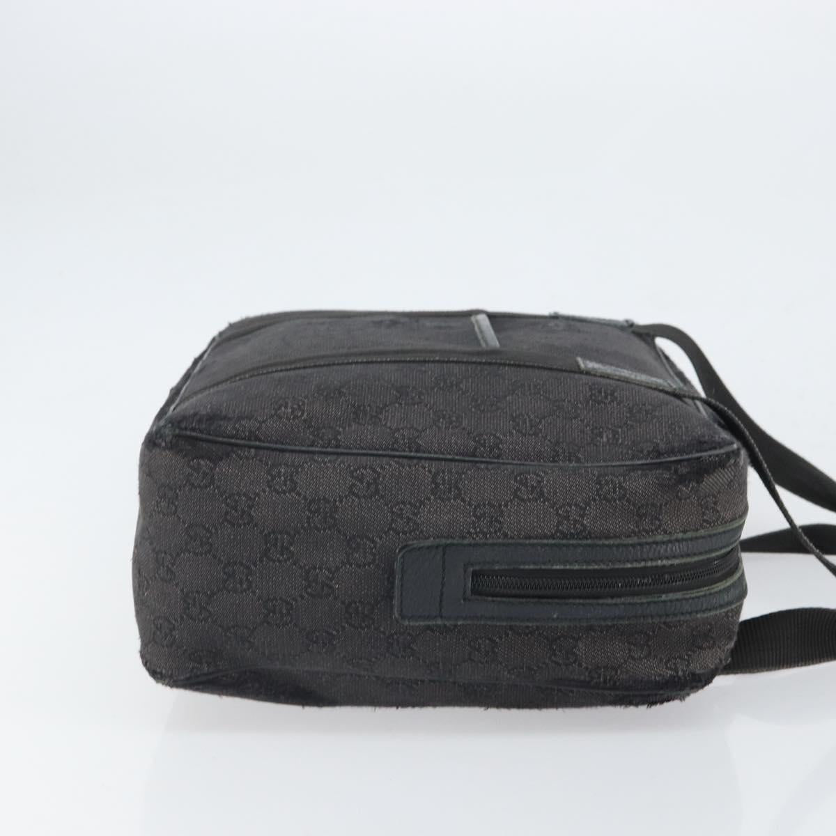 GUCCI GG Canvas Hand Bag Black 282529 Auth bs32670