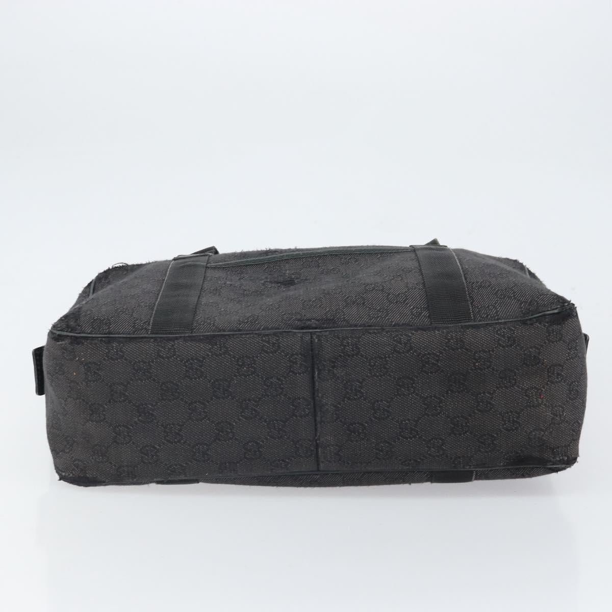 GUCCI GG Canvas Hand Bag Black 282529 Auth bs32670