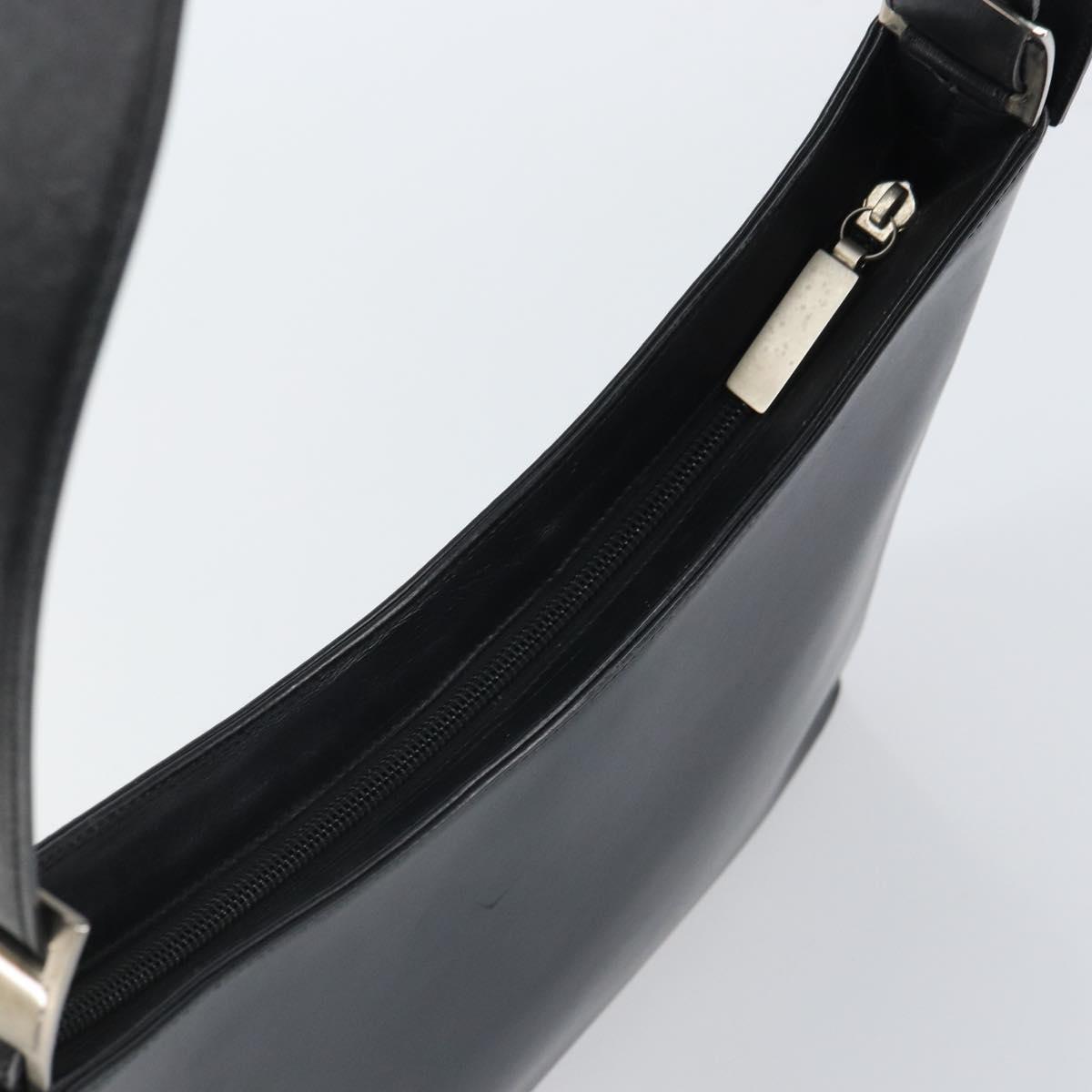Salvatore Ferragamo Shoulder Bag Leather Black Silver Auth bs32686