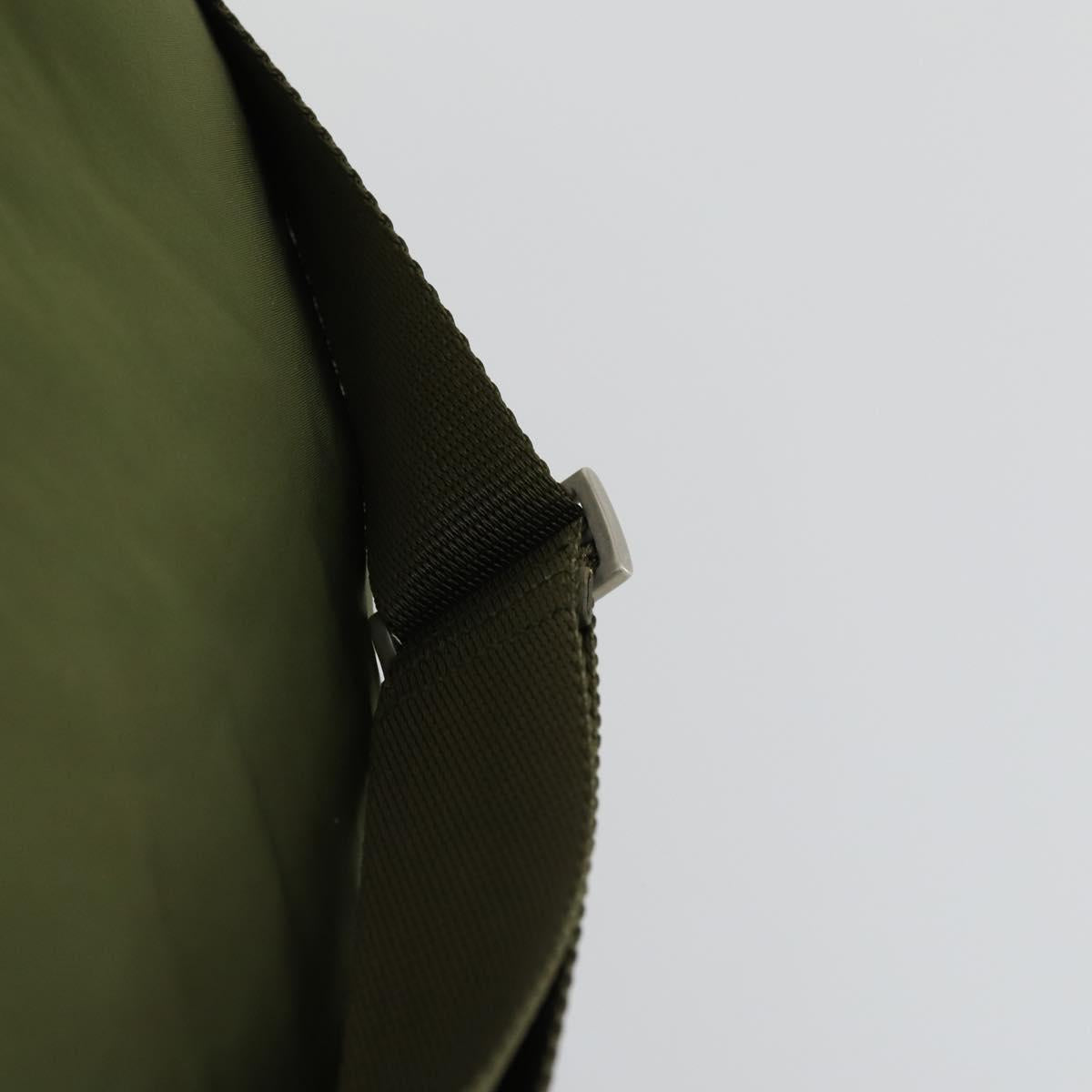 PRADA Backpack Nylon Khaki Silver Auth bs32692