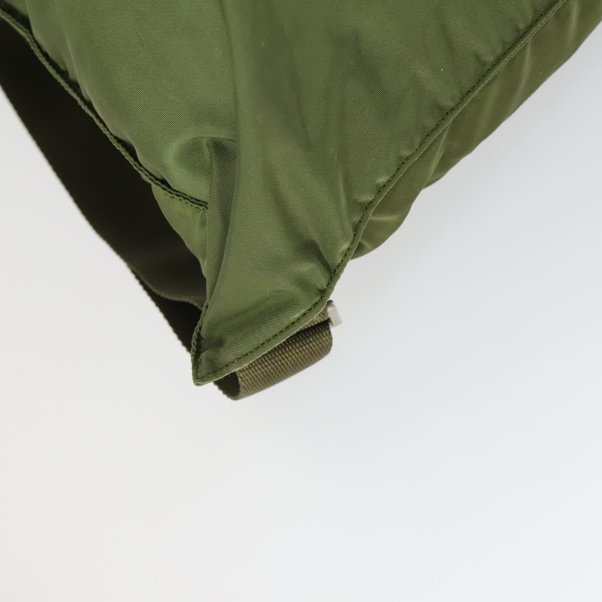 PRADA Backpack Nylon Khaki Silver Auth bs32692