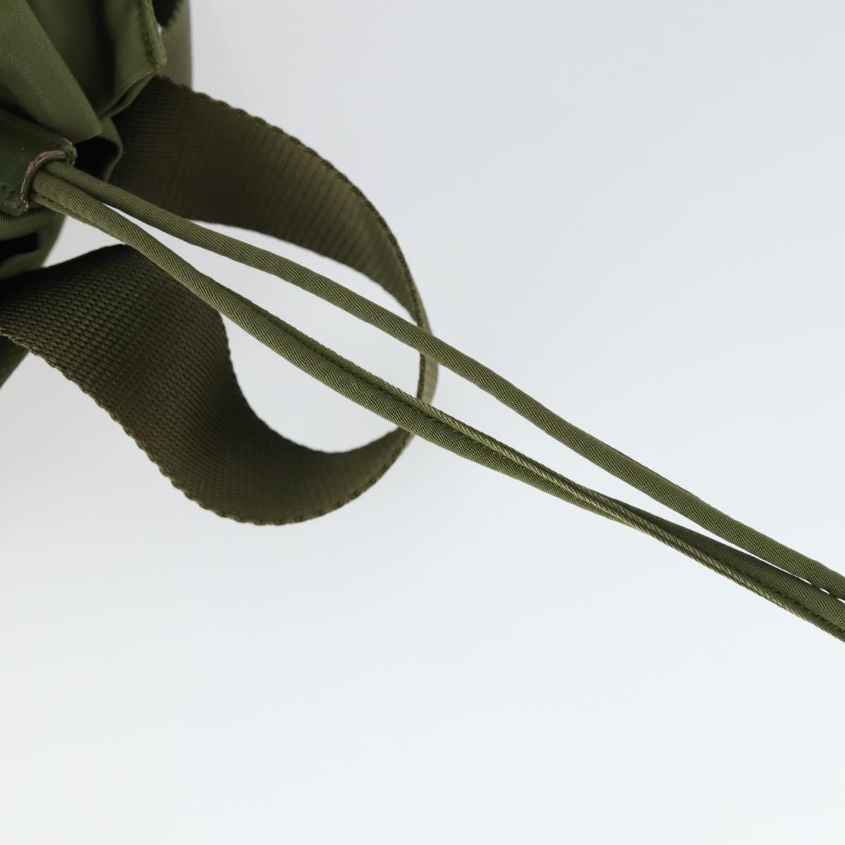 PRADA Backpack Nylon Khaki Silver Auth bs32692