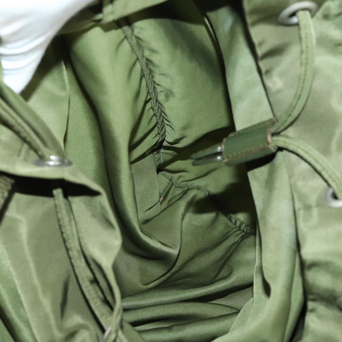 PRADA Backpack Nylon Khaki Silver Auth bs32692