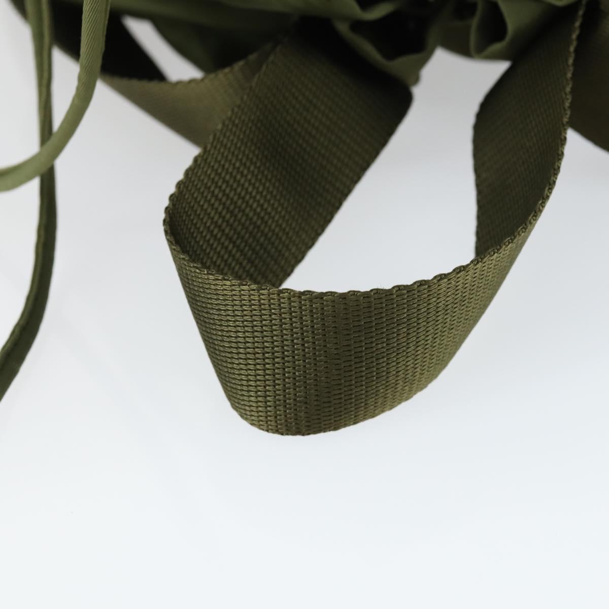 PRADA Backpack Nylon Khaki Silver Auth bs32692