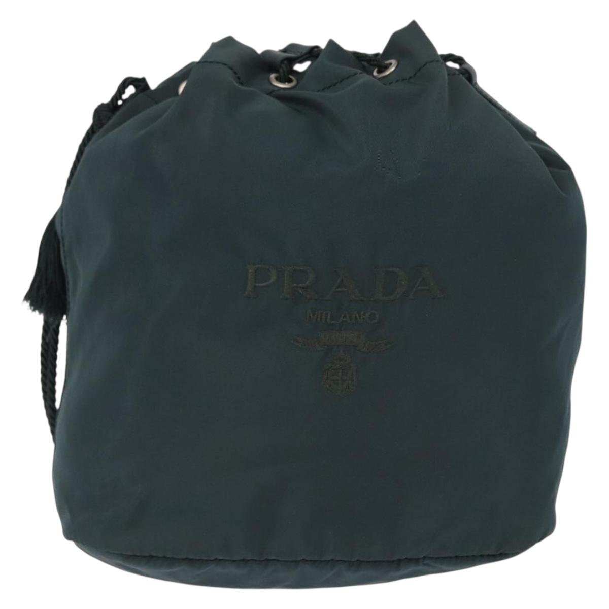 PRADA Shoulder Bag Nylon Blue Silver Auth bs32693