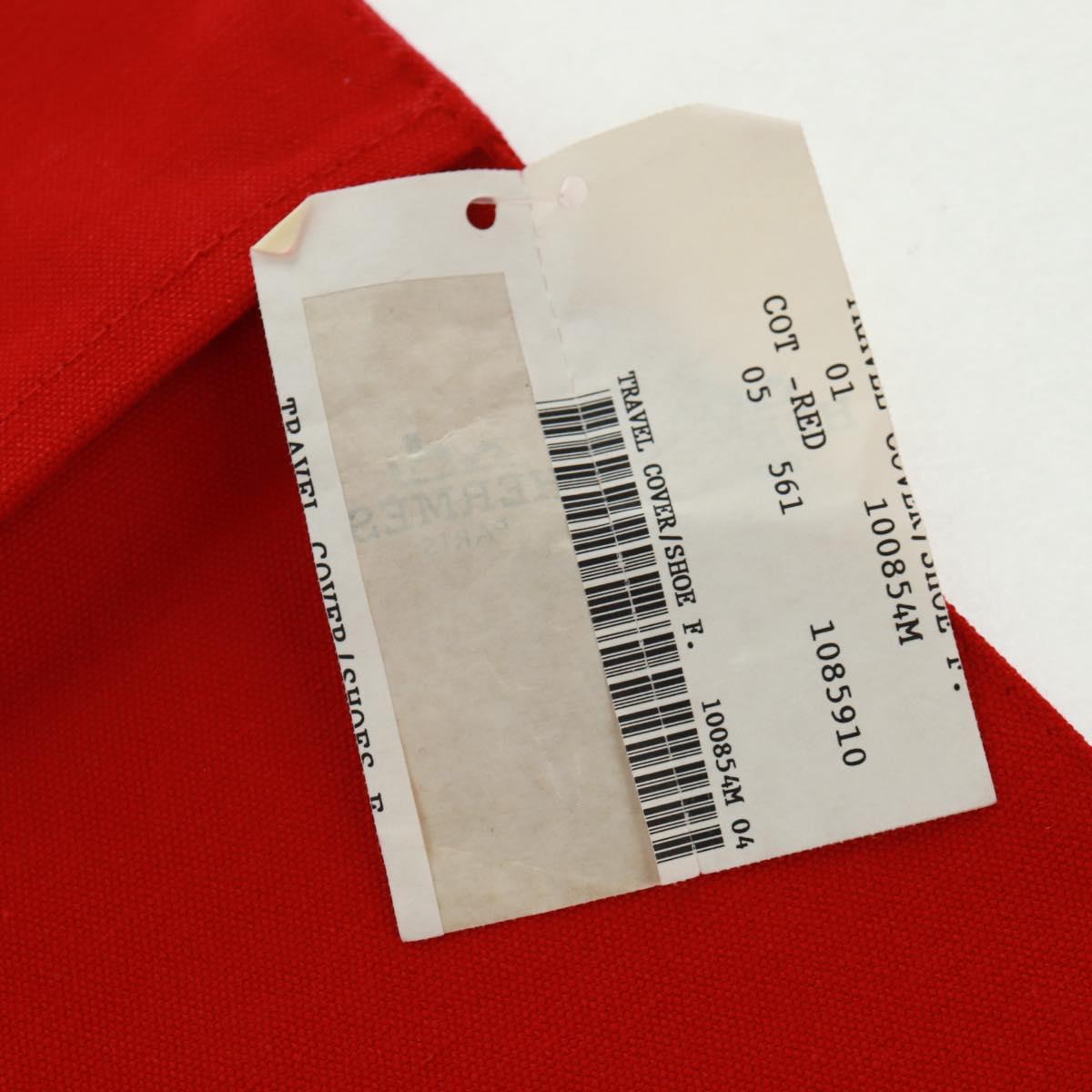 HERMES Pouch Canvas Red Auth bs32696V