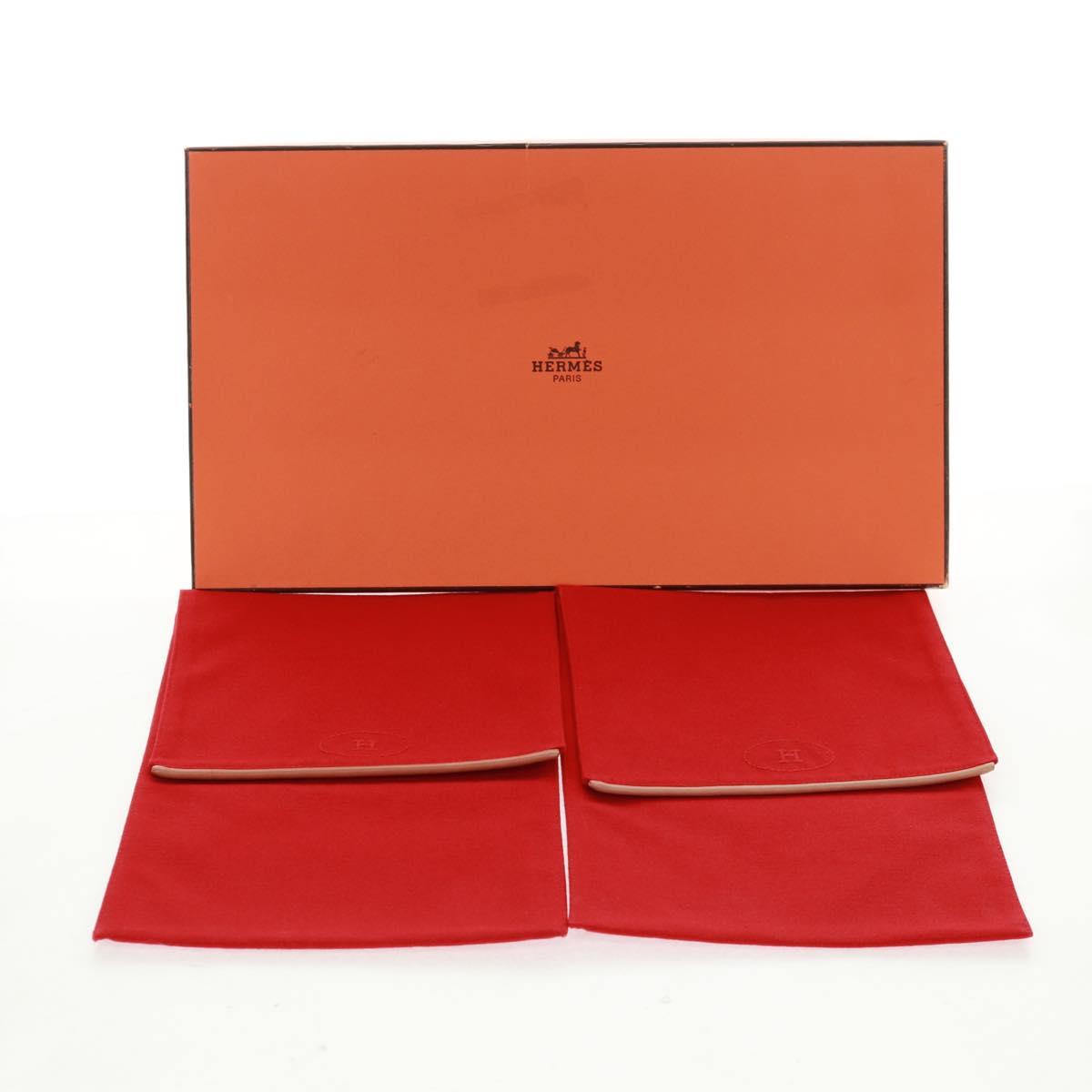 HERMES Pouch Canvas Red Auth bs32696V