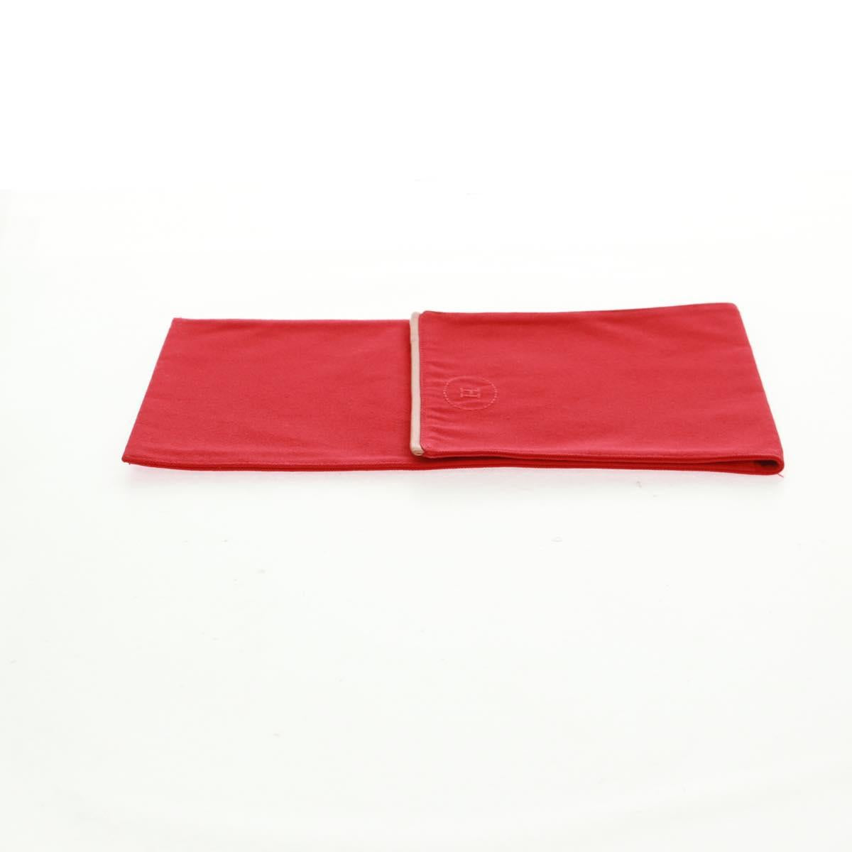 HERMES Pouch Canvas Red Auth bs32696V