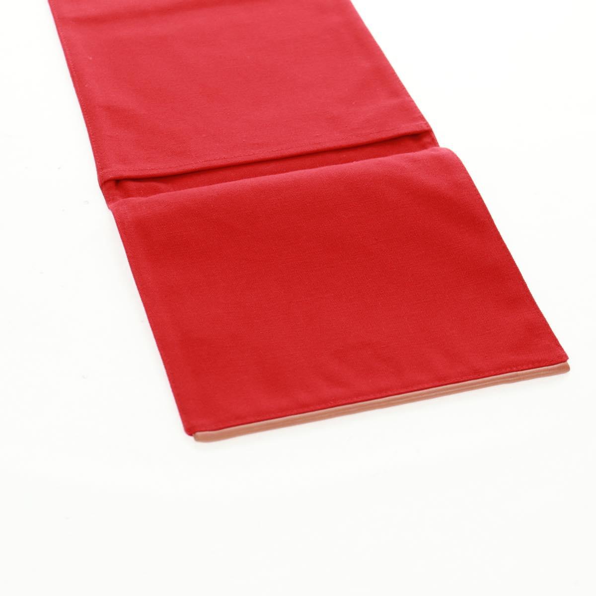 HERMES Pouch Canvas Red Auth bs32696V