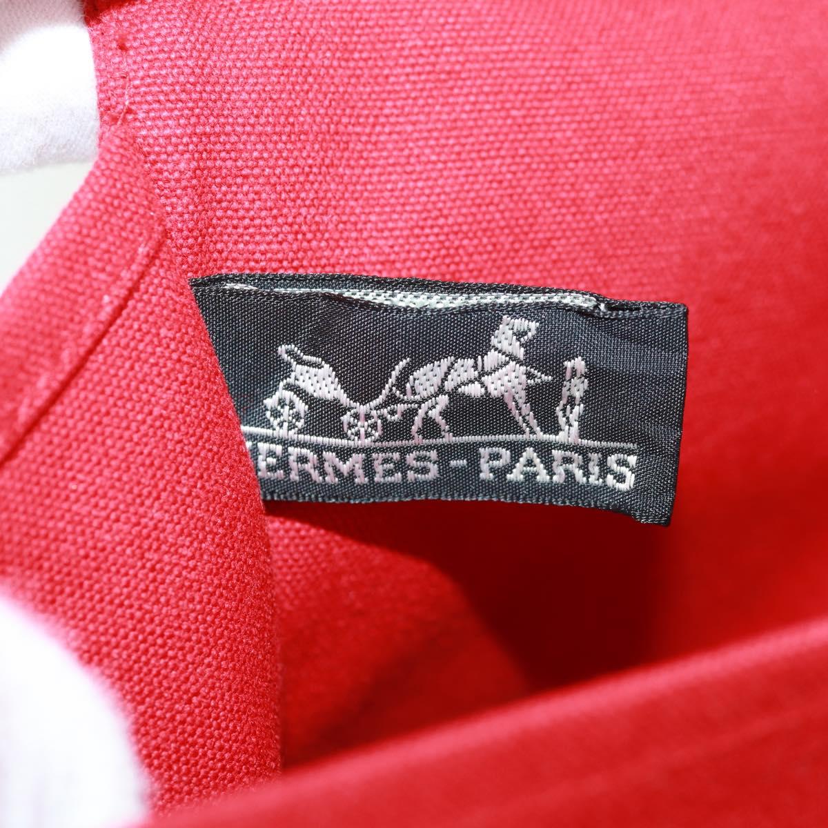 HERMES Pouch Canvas Red Auth bs32696V