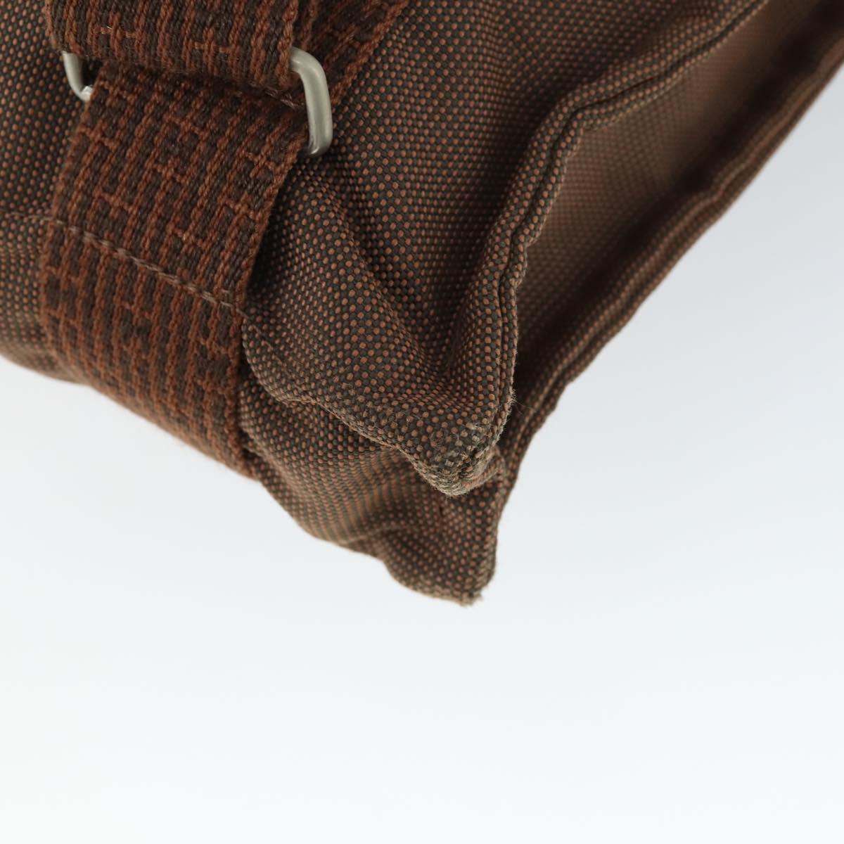 HERMES Her Line Add PM Backpack Canvas Brown Silver Auth bs32697