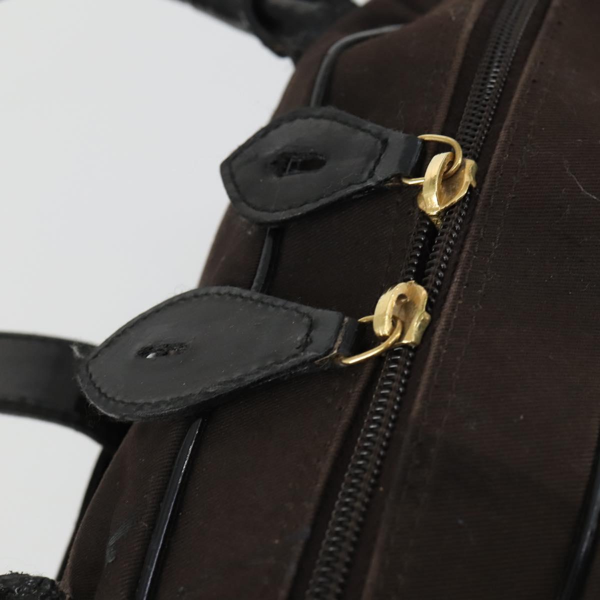Christian Dior Double Saddle Bag Hand Bag Canvas Brown Gold Auth bs32698