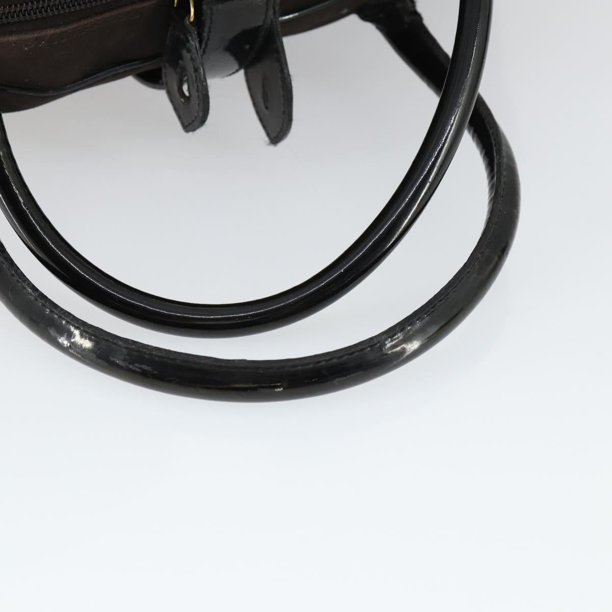 Christian Dior Double Saddle Bag Hand Bag Canvas Brown Gold Auth bs32698