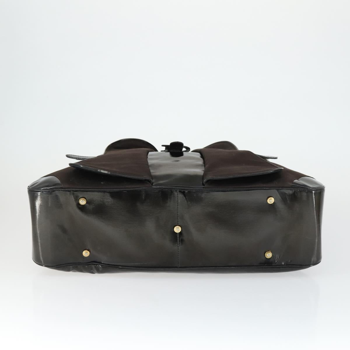 Christian Dior Double Saddle Bag Hand Bag Canvas Brown Gold Auth bs32698