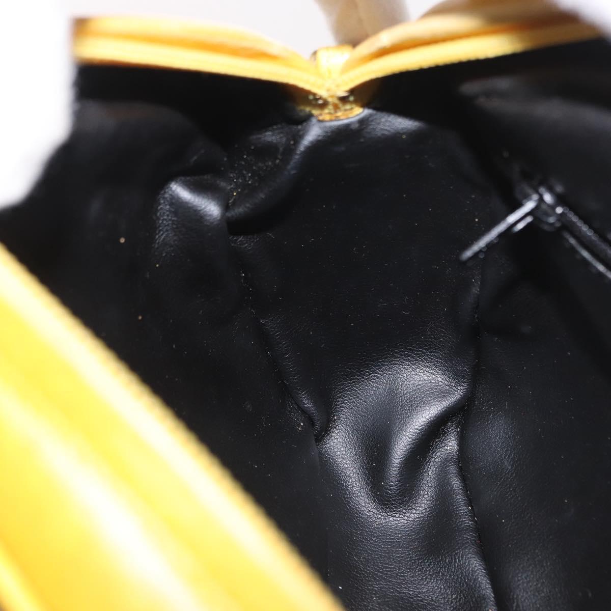 BALLY Shoulder Bag Leather Yellow Gold Auth bs32700