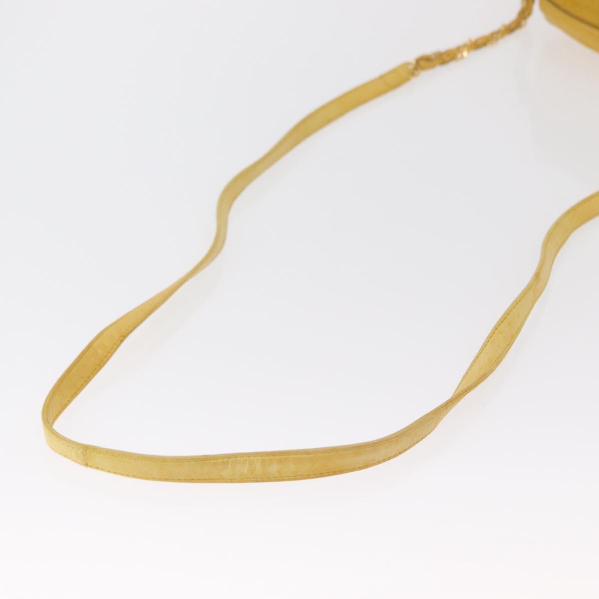 BALLY Shoulder Bag Leather Yellow Gold Auth bs32700