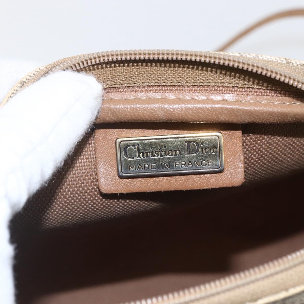 Christian Dior Honeycomb Canvas Shoulder Bag PVC Beige Auth bs32701