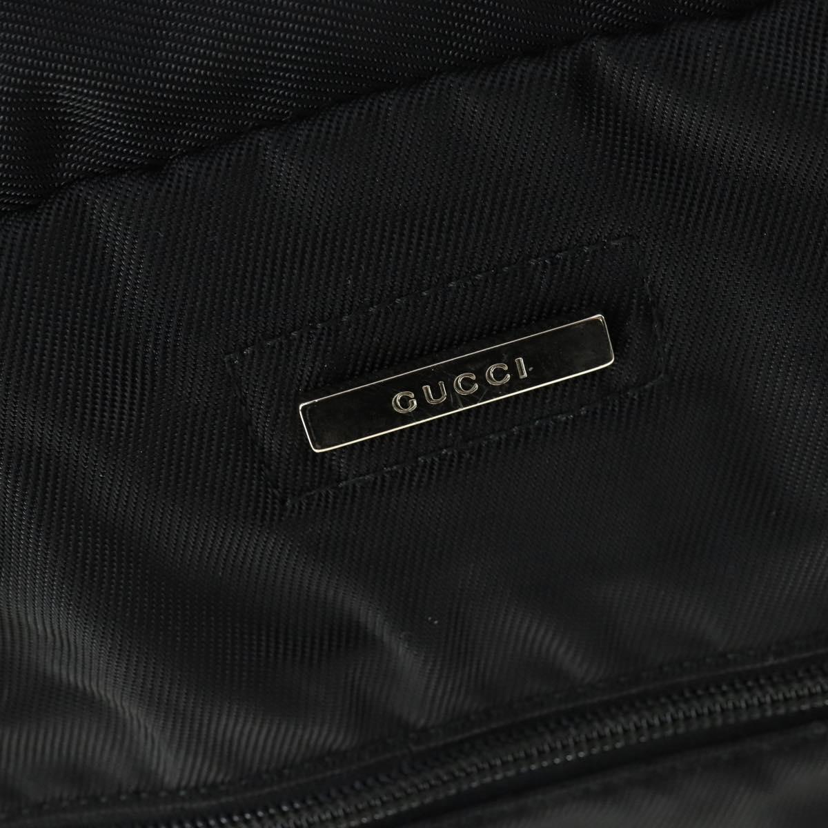 GUCCI Boston Bag Nylon Black Silver 012 0389 Auth bs32709