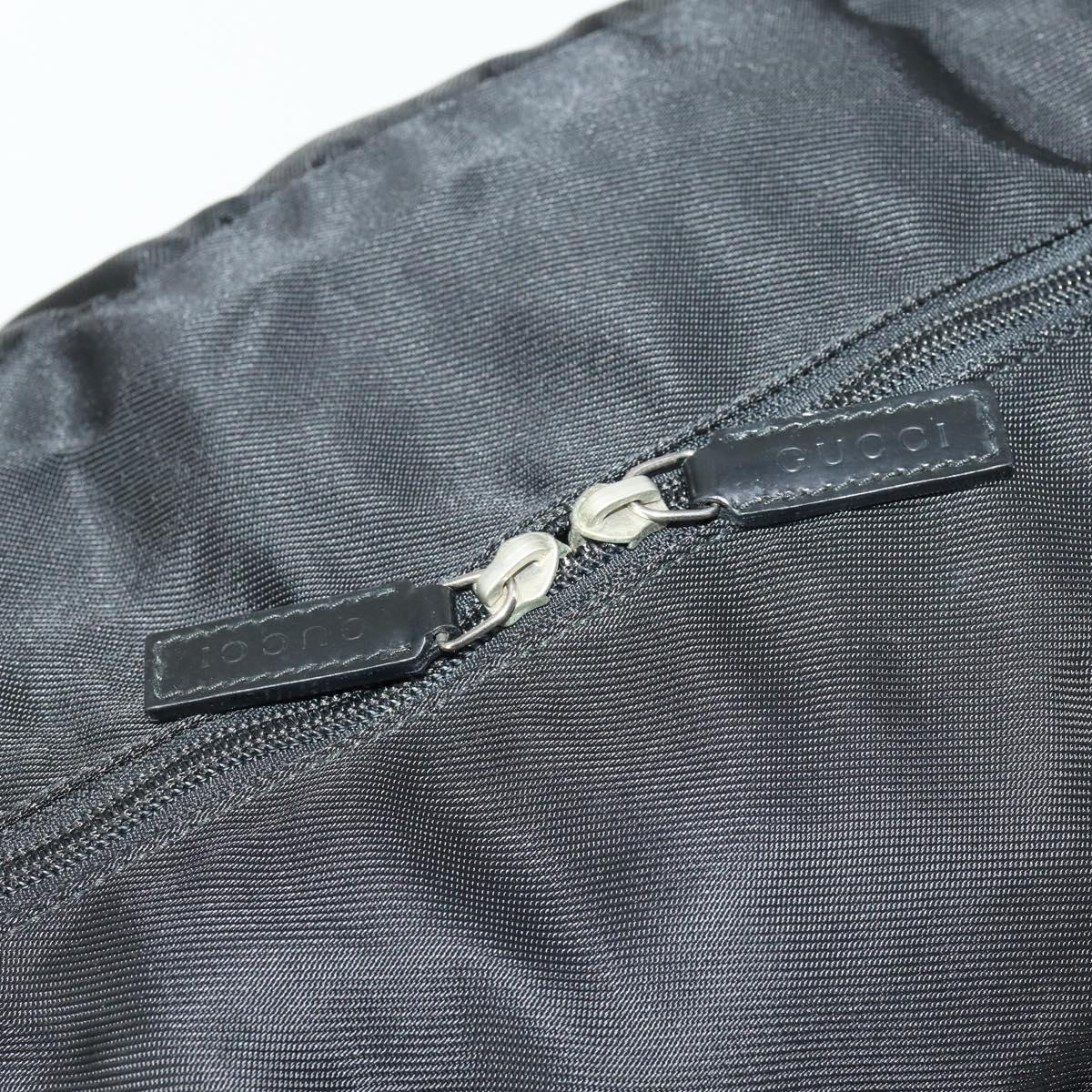 GUCCI Boston Bag Nylon Black Silver 012 0389 Auth bs32709