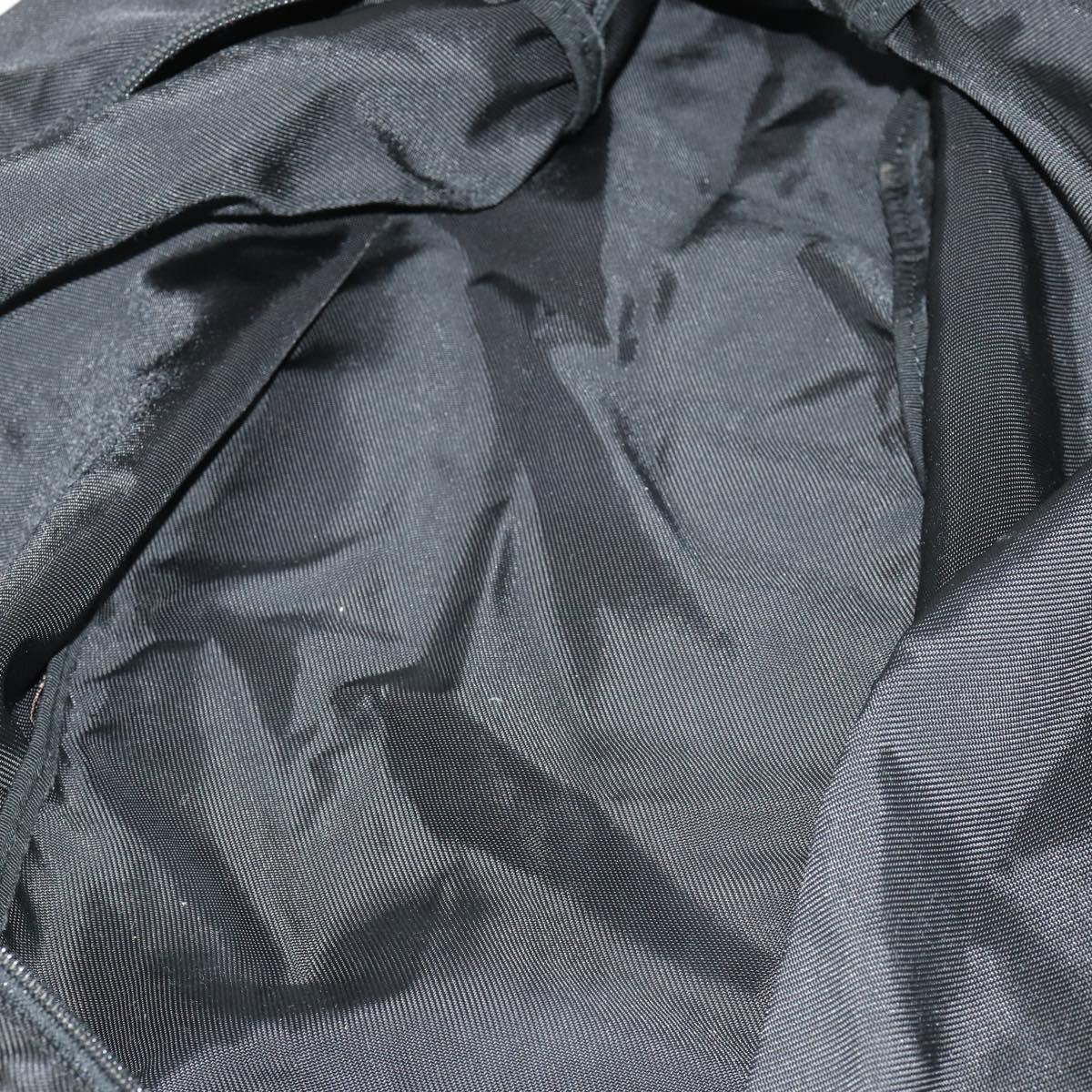 GUCCI Boston Bag Nylon Black Silver 012 0389 Auth bs32709