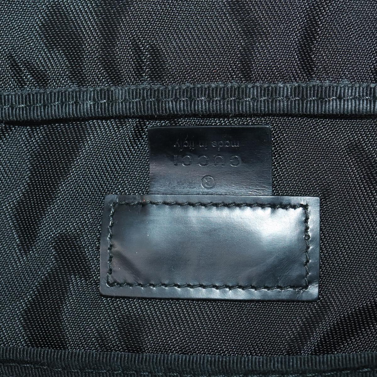 GUCCI Boston Bag Nylon Black Silver 012 0389 Auth bs32709