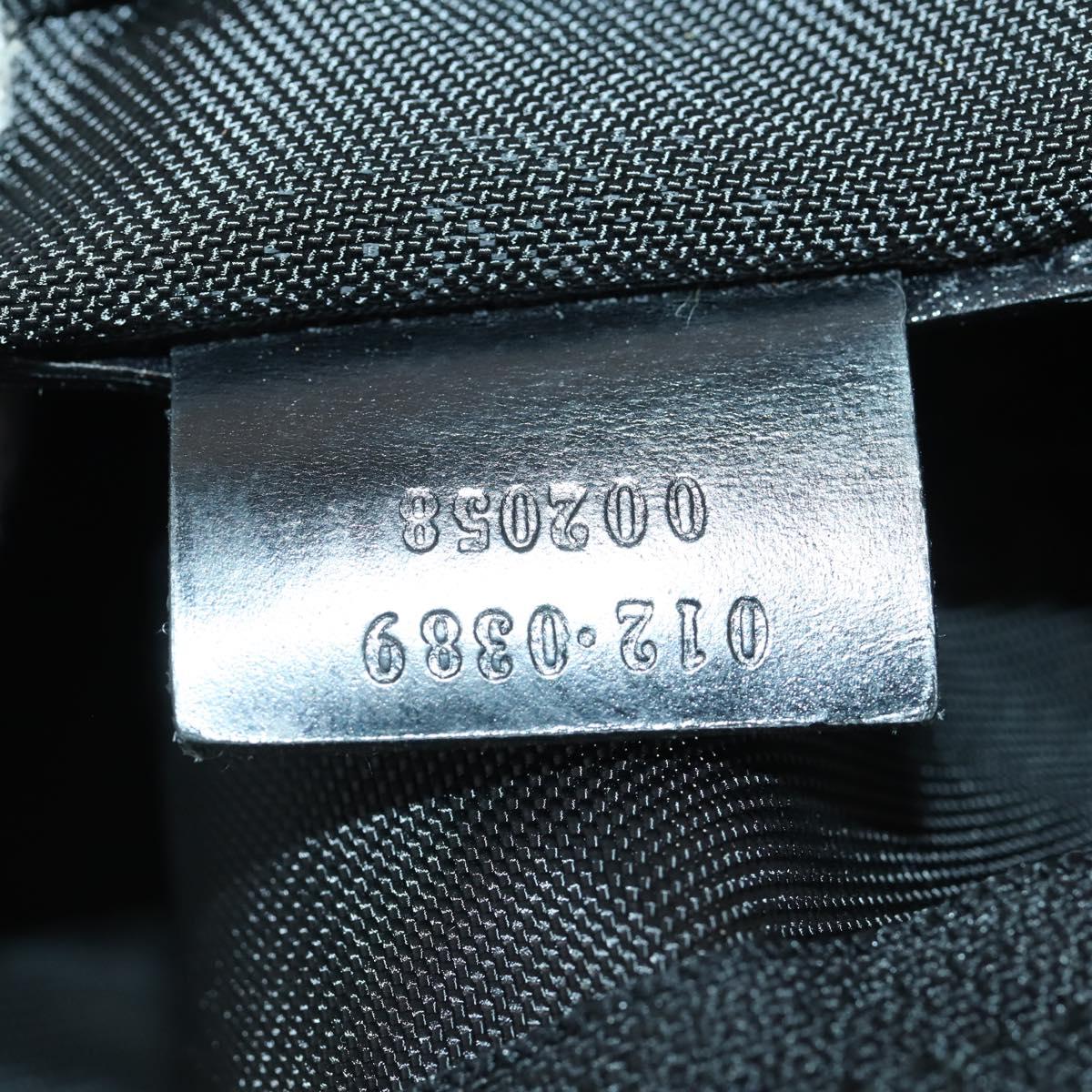 GUCCI Boston Bag Nylon Black Silver 012 0389 Auth bs32709