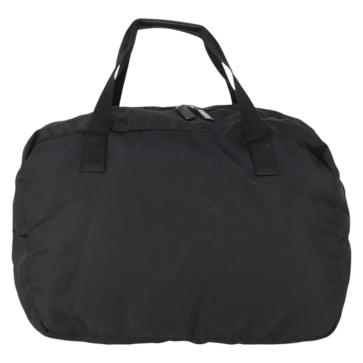 GUCCI Boston Bag Nylon Black Silver 012 0389 Auth bs32709