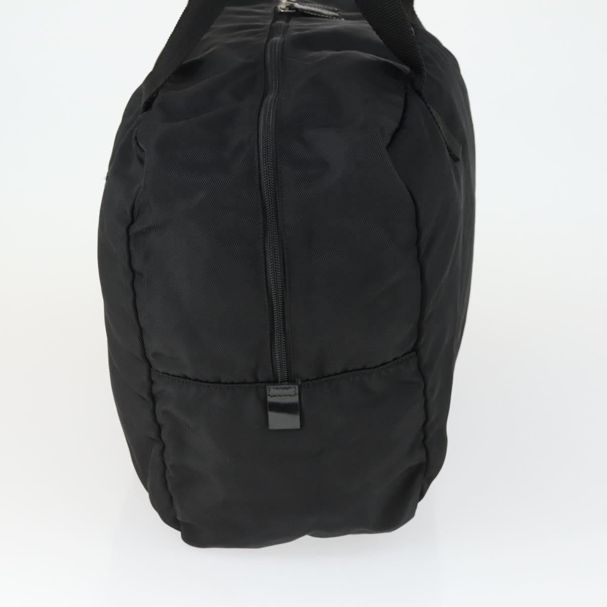 GUCCI Boston Bag Nylon Black Silver 012 0389 Auth bs32709