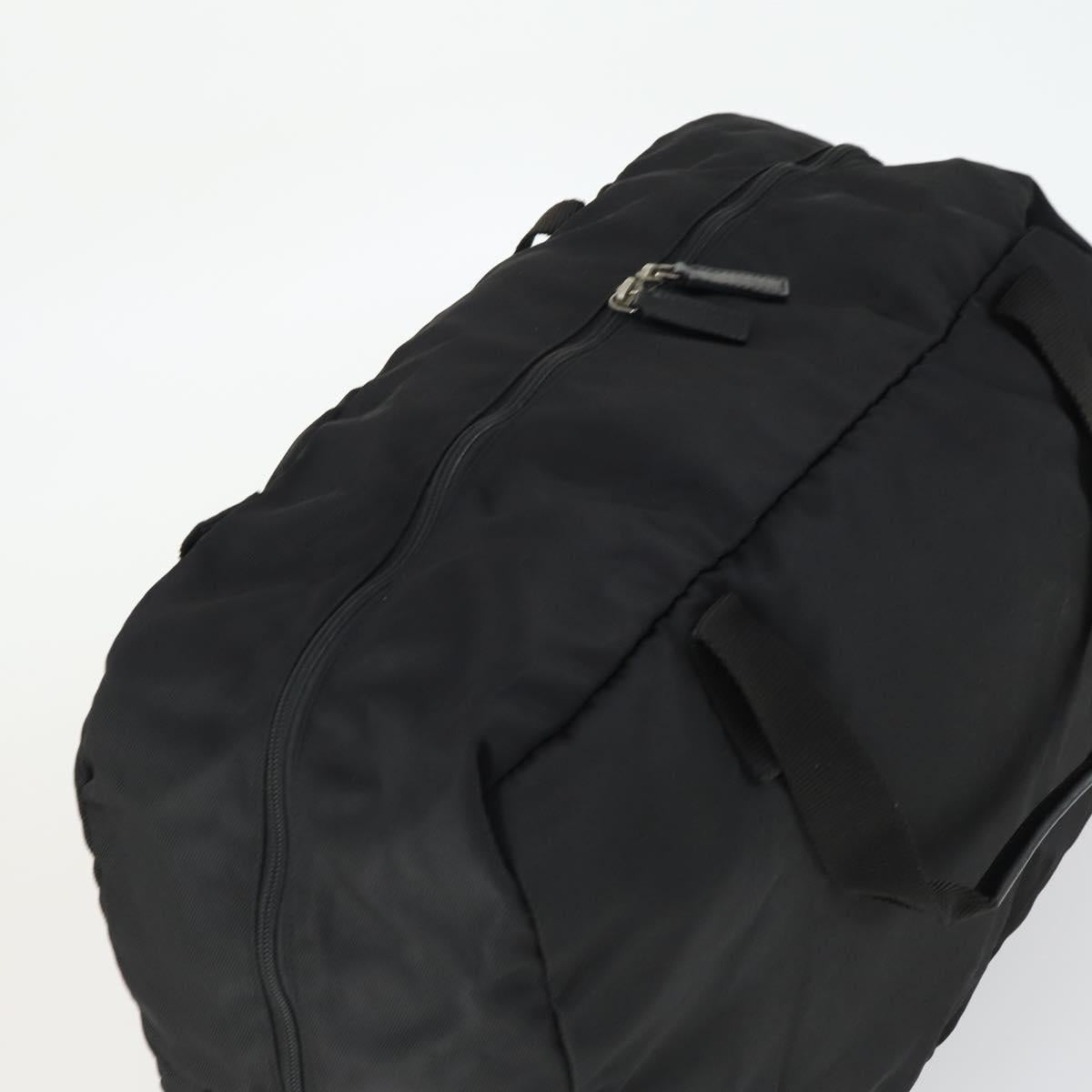 GUCCI Boston Bag Nylon Black Silver 012 0389 Auth bs32709