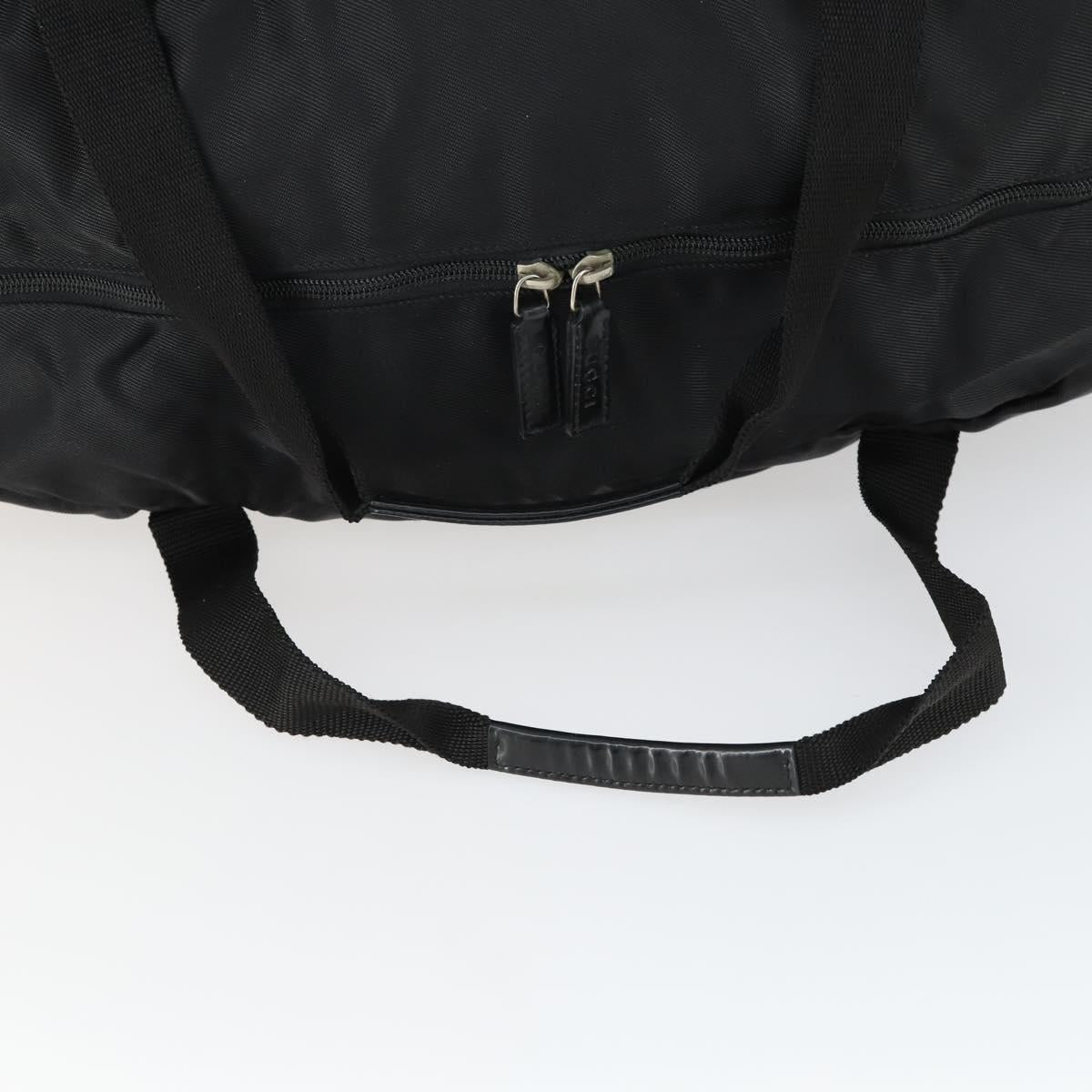 GUCCI Boston Bag Nylon Black Silver 012 0389 Auth bs32709