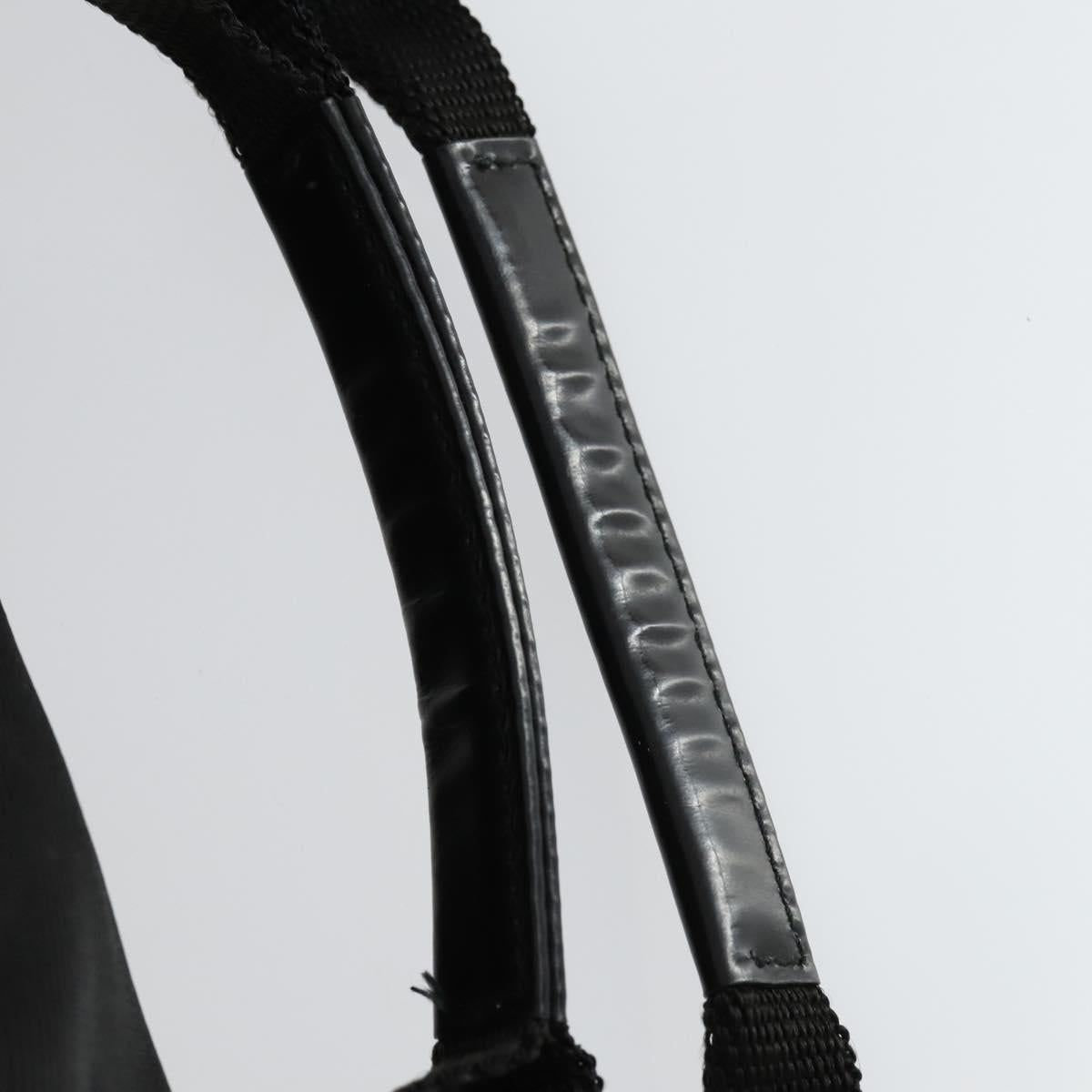 GUCCI Boston Bag Nylon Black Silver 012 0389 Auth bs32709