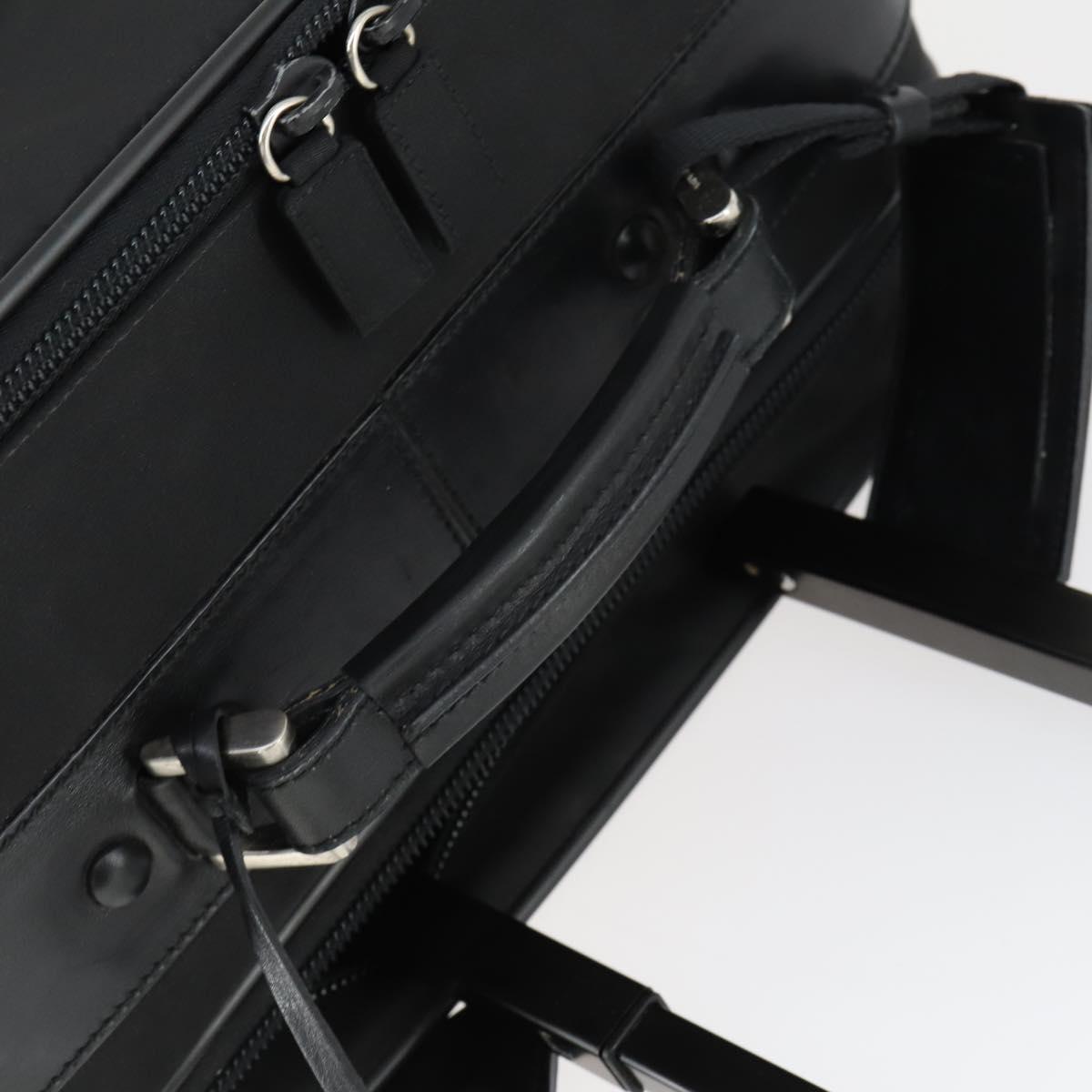 PRADA Carry Case Suitcase Nylon Black Silver Auth bs32712