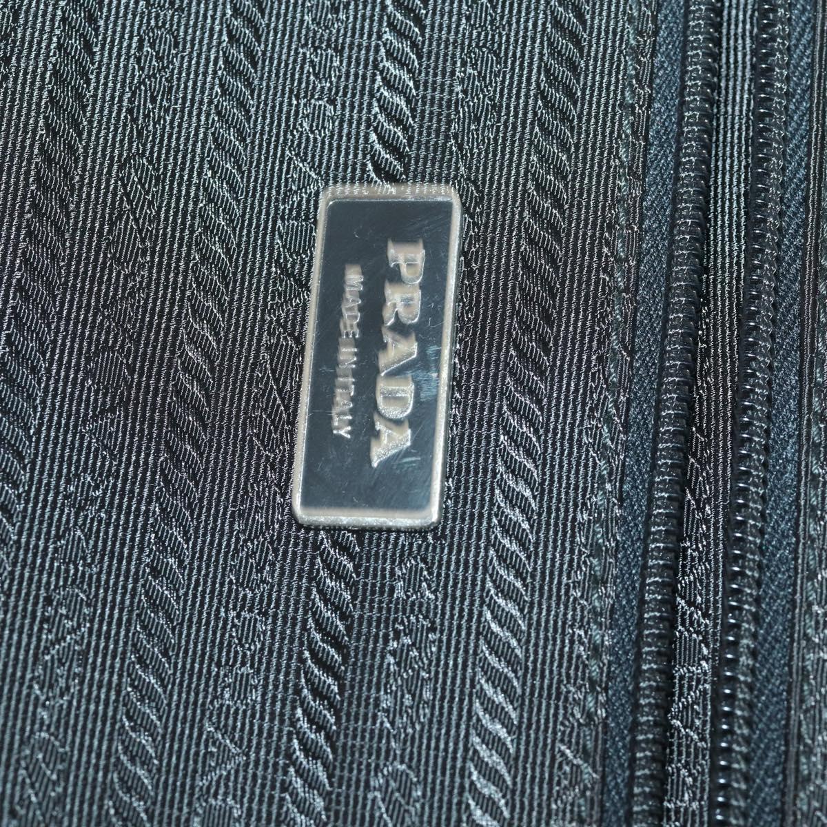 PRADA Carry Case Suitcase Nylon Black Silver Auth bs32712