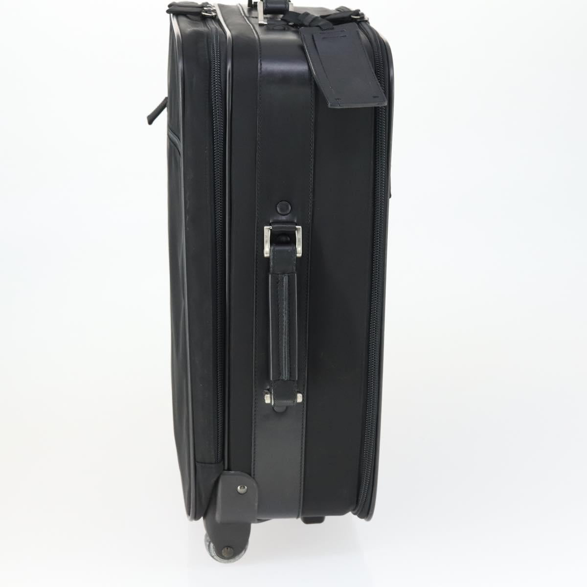 PRADA Carry Case Suitcase Nylon Black Silver Auth bs32712