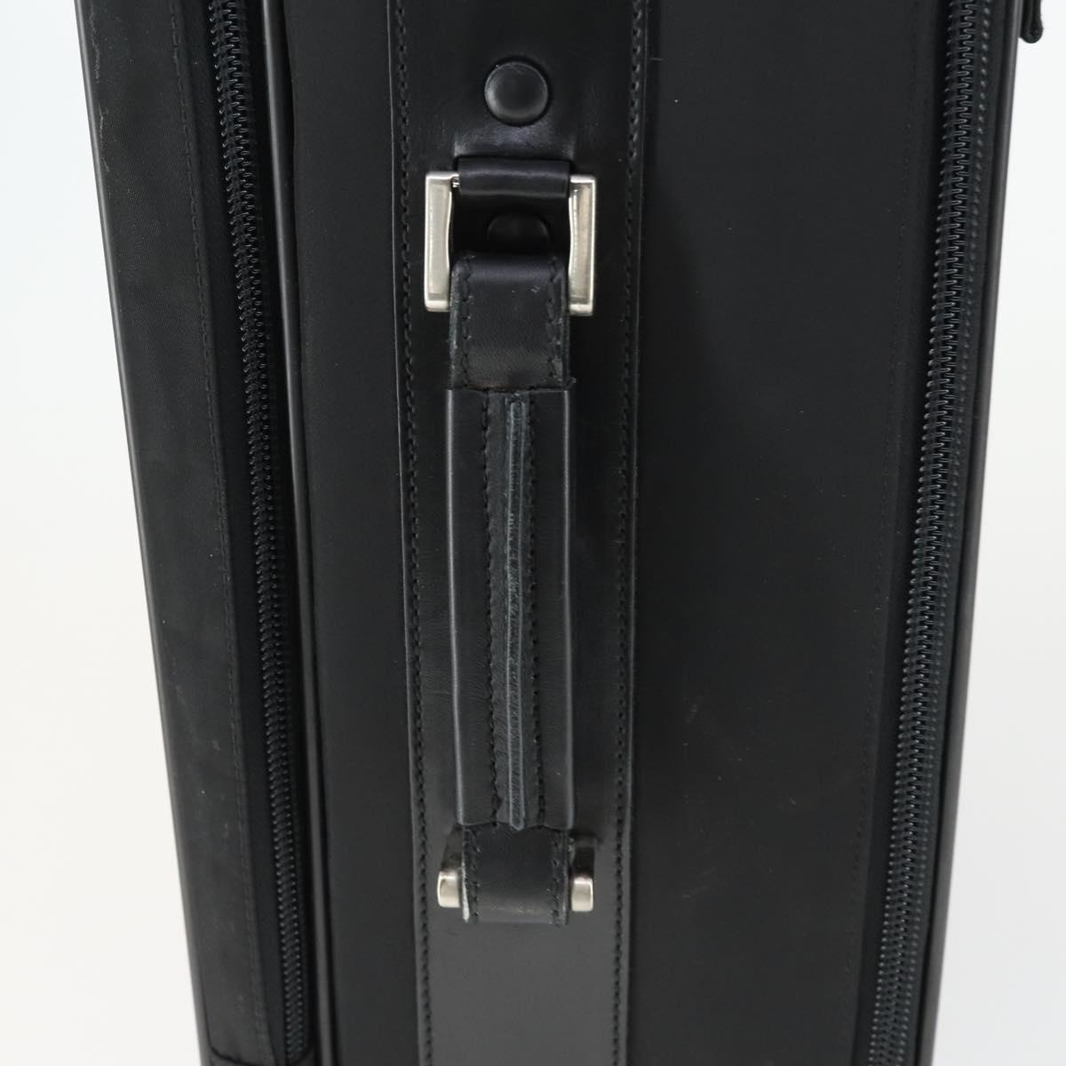 PRADA Carry Case Suitcase Nylon Black Silver Auth bs32712