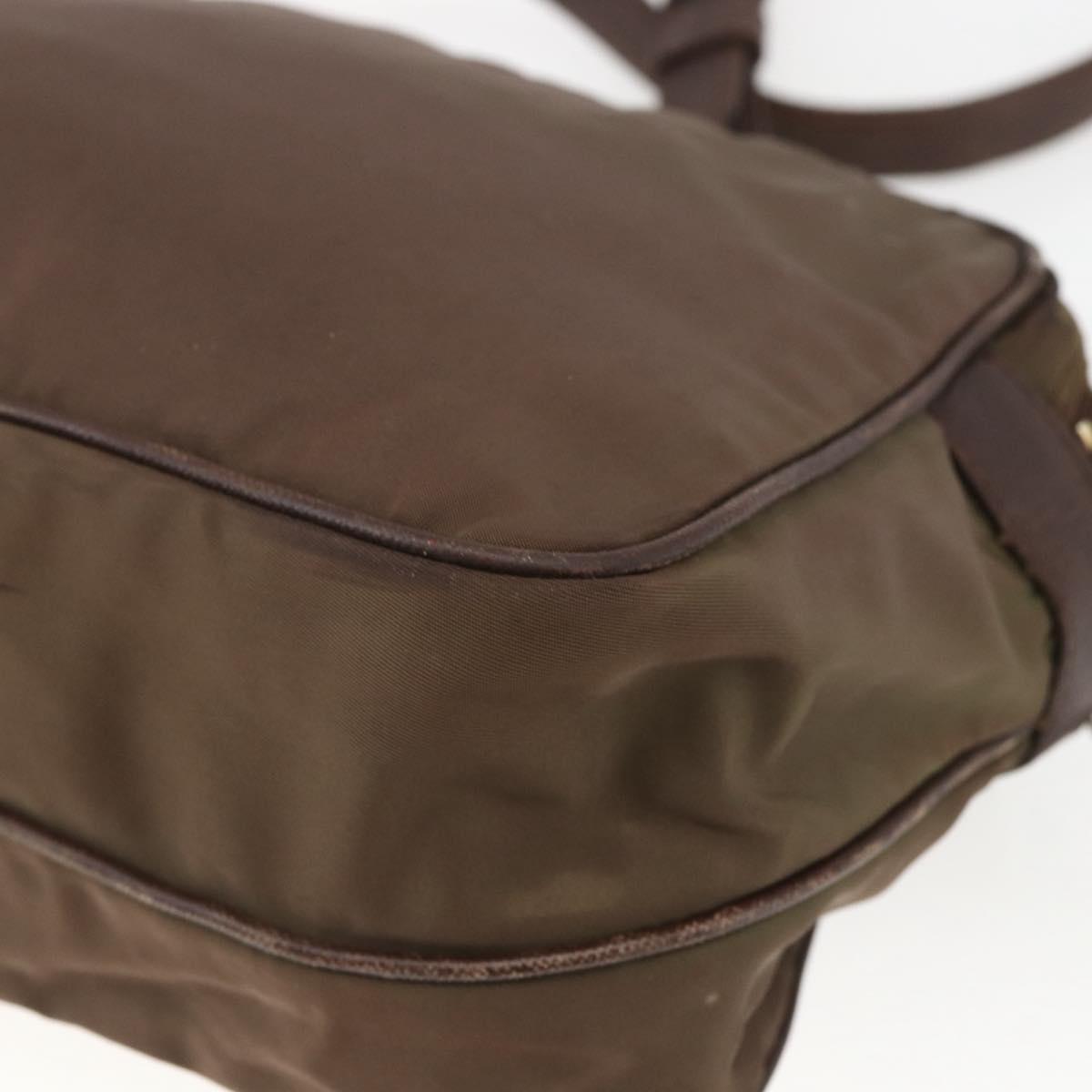 PRADA Shoulder Bag Nylon Brown Auth bs32715