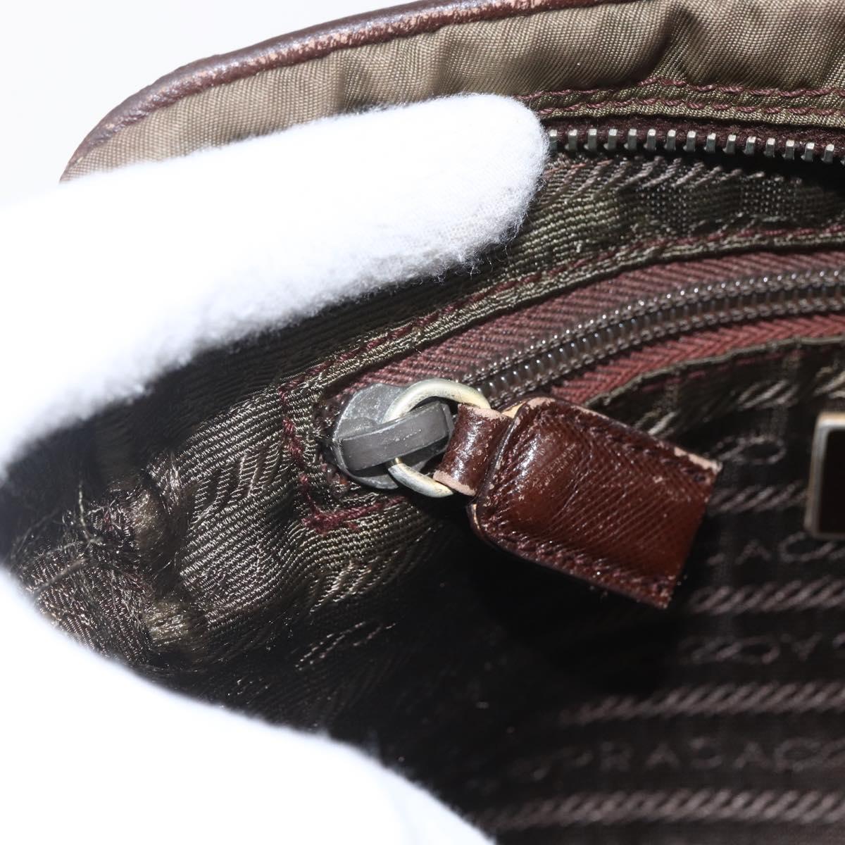 PRADA Shoulder Bag Nylon Brown Auth bs32715