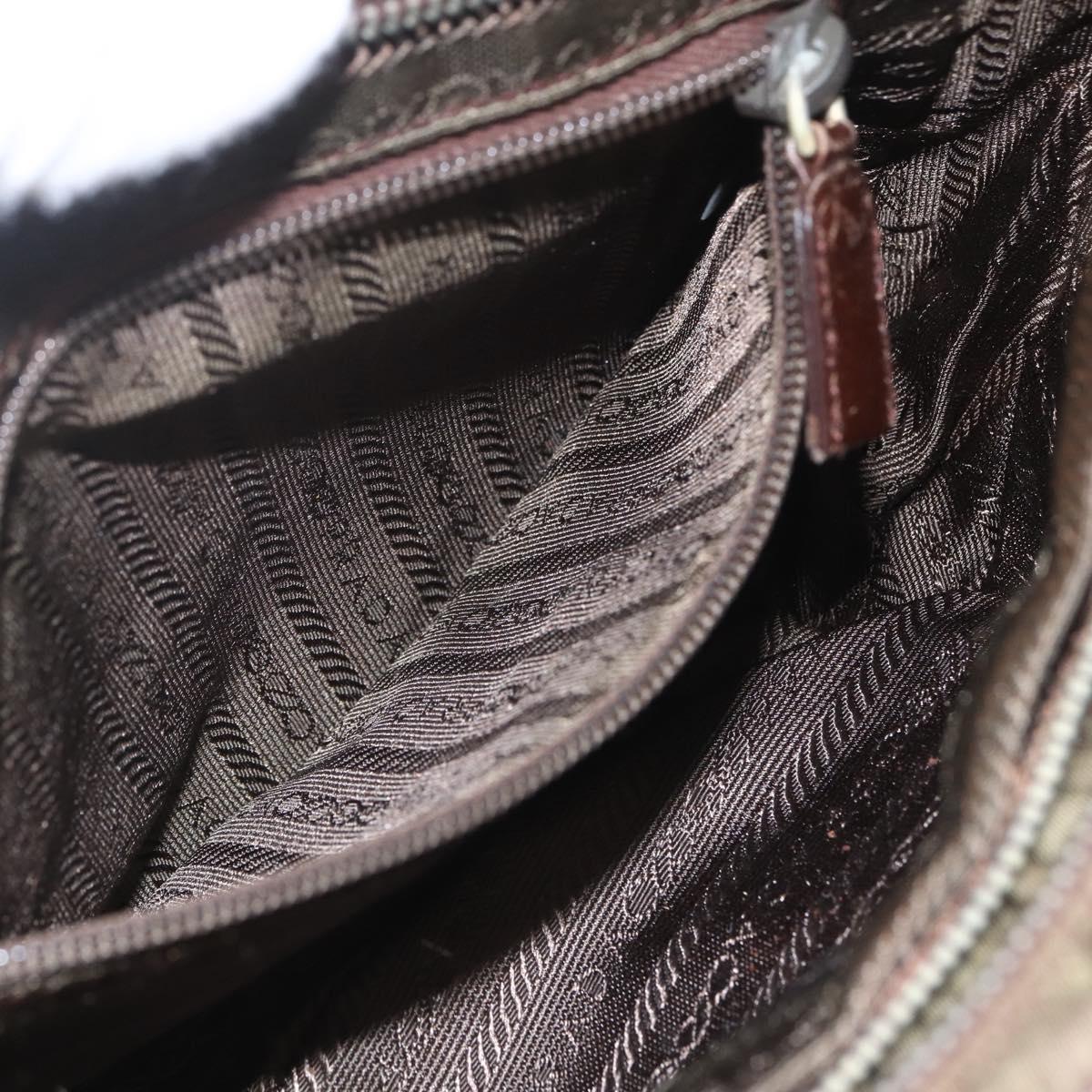 PRADA Shoulder Bag Nylon Brown Auth bs32715