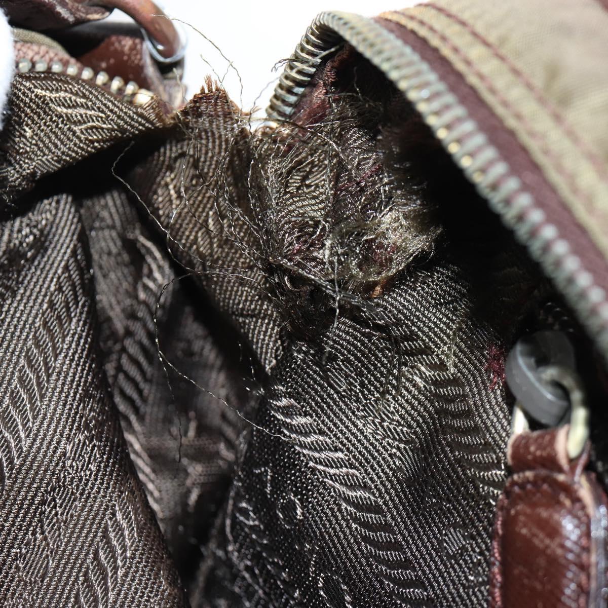 PRADA Shoulder Bag Nylon Brown Auth bs32715