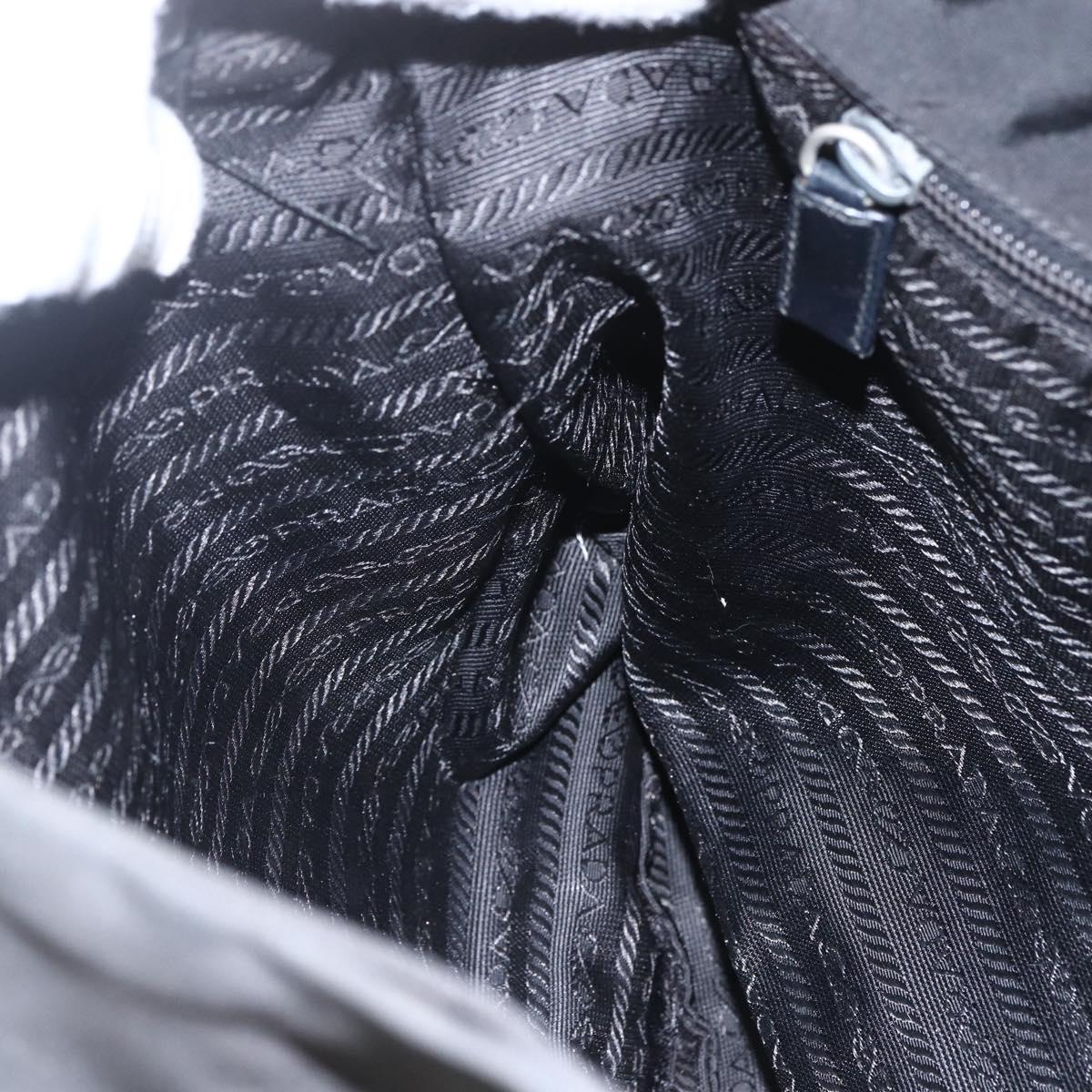PRADA Shoulder Bag Nylon Black Silver Auth bs32716