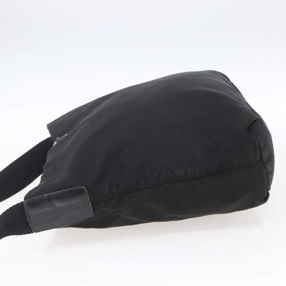 PRADA Shoulder Bag Nylon Black Silver Auth bs32716