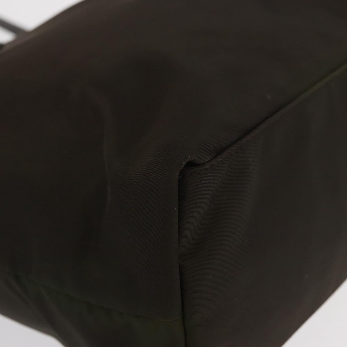 PRADA Tote Bag Nylon Green Gold Auth bs32718